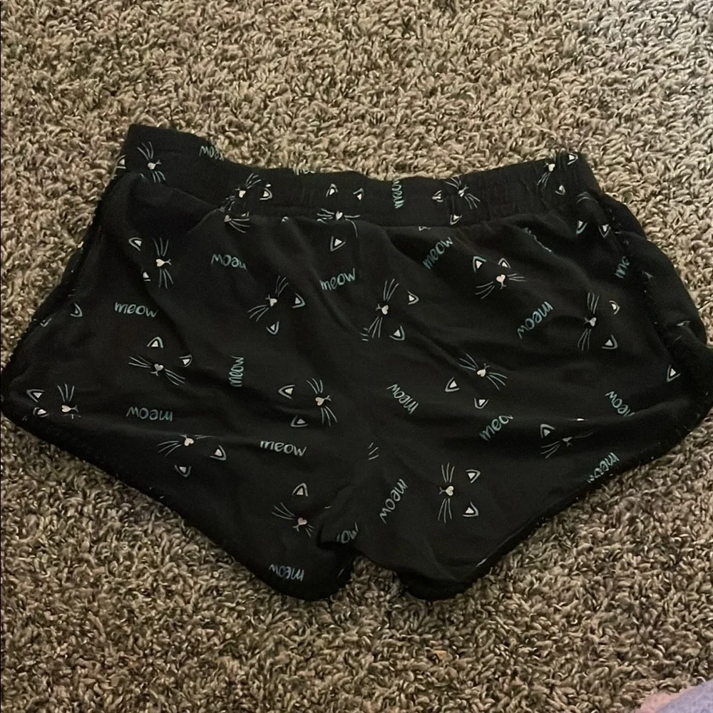 Justice Black Cat Print Kids Girls Shorts